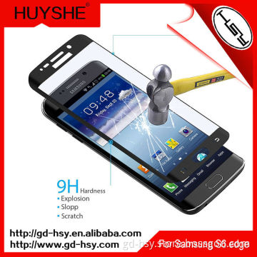 HUYSHE mobile phone use For Samsung Galaxy S6 Edge Tempered Glass Screen Protector ,Full Cover 3d Curved S6 Edge Tempered Glass